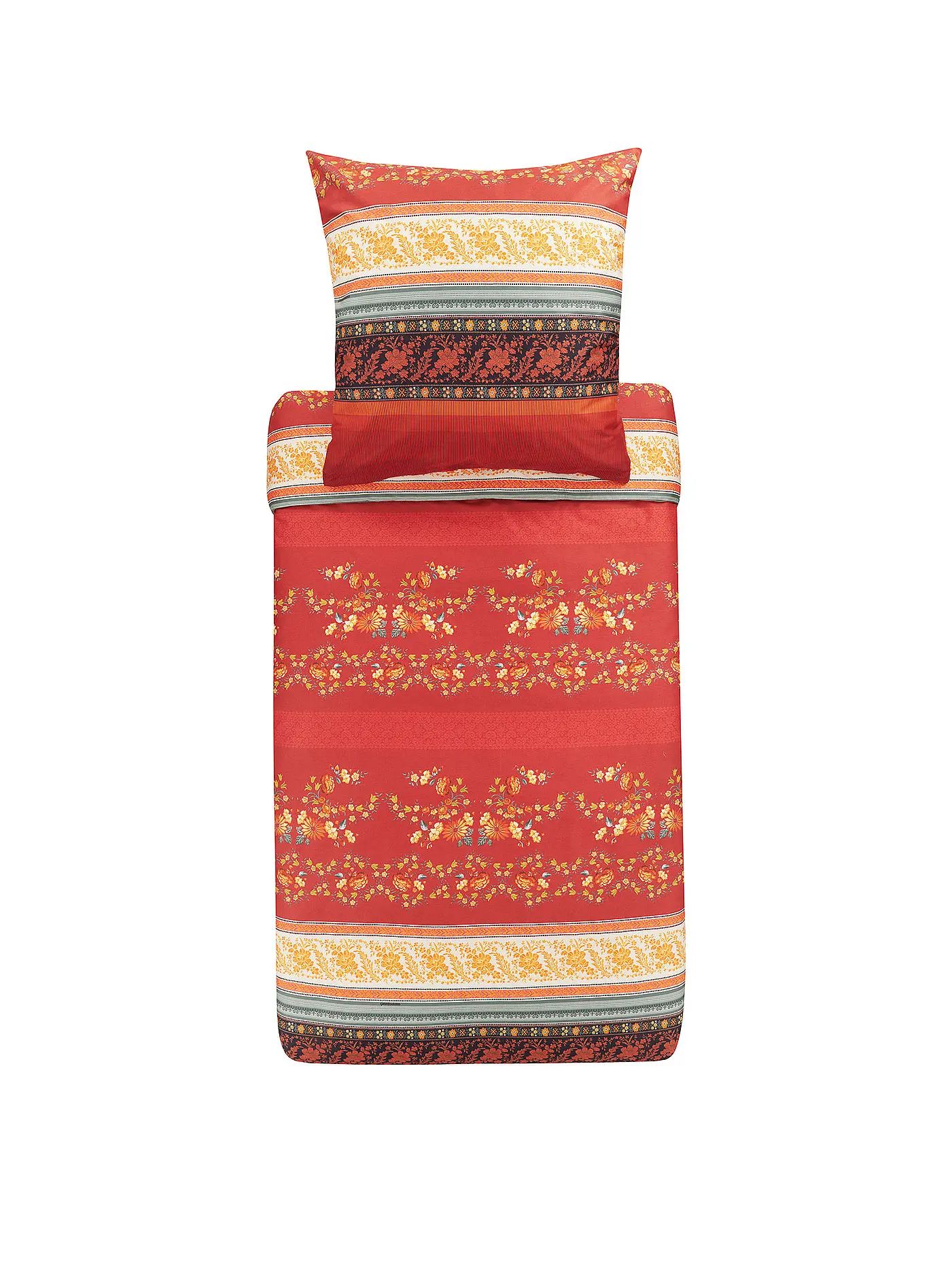 BASSETTI | Satin Bettwäsche ORSOEI 70x90cm/140x200cm rot | 